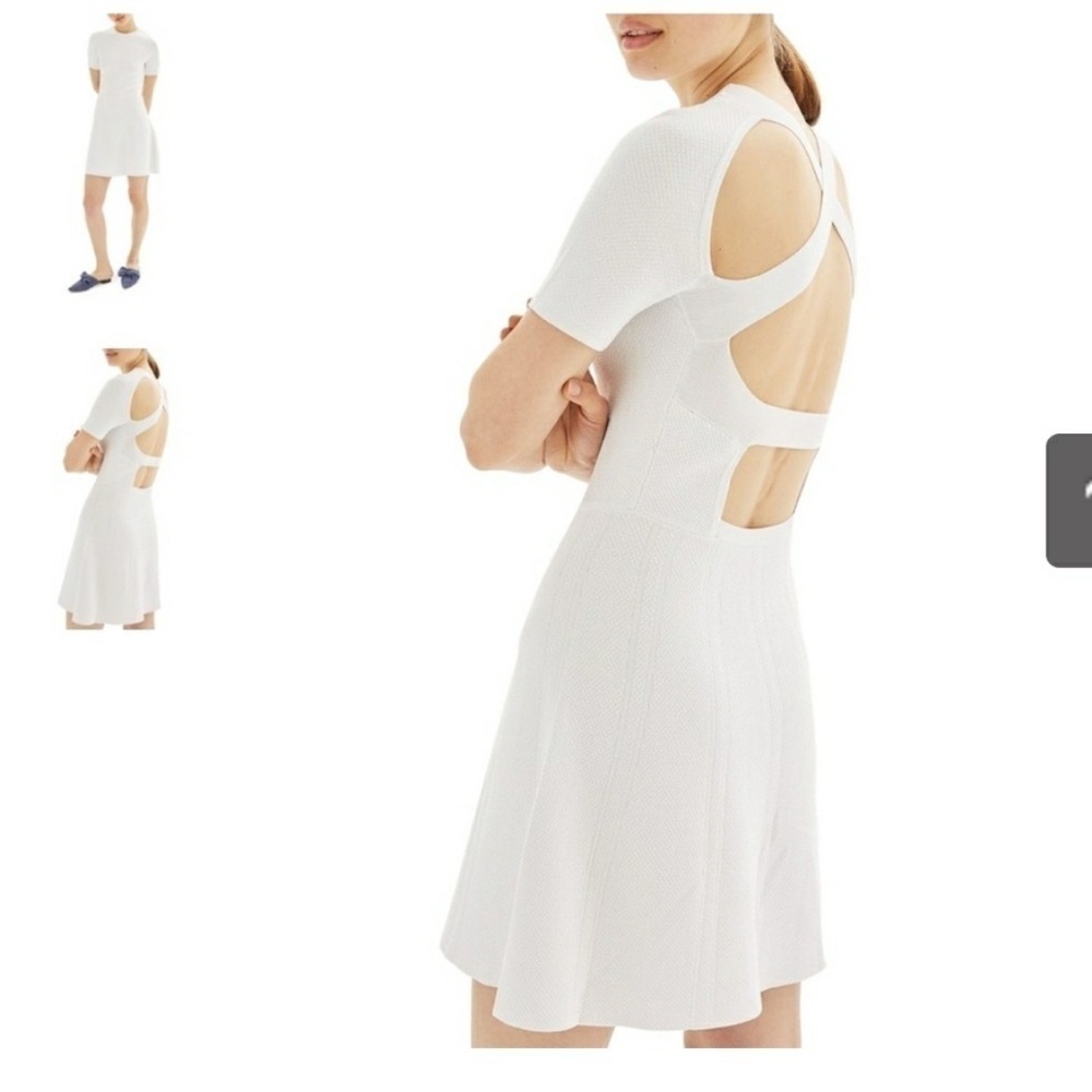 Topshop White Cut-Out Back Dress